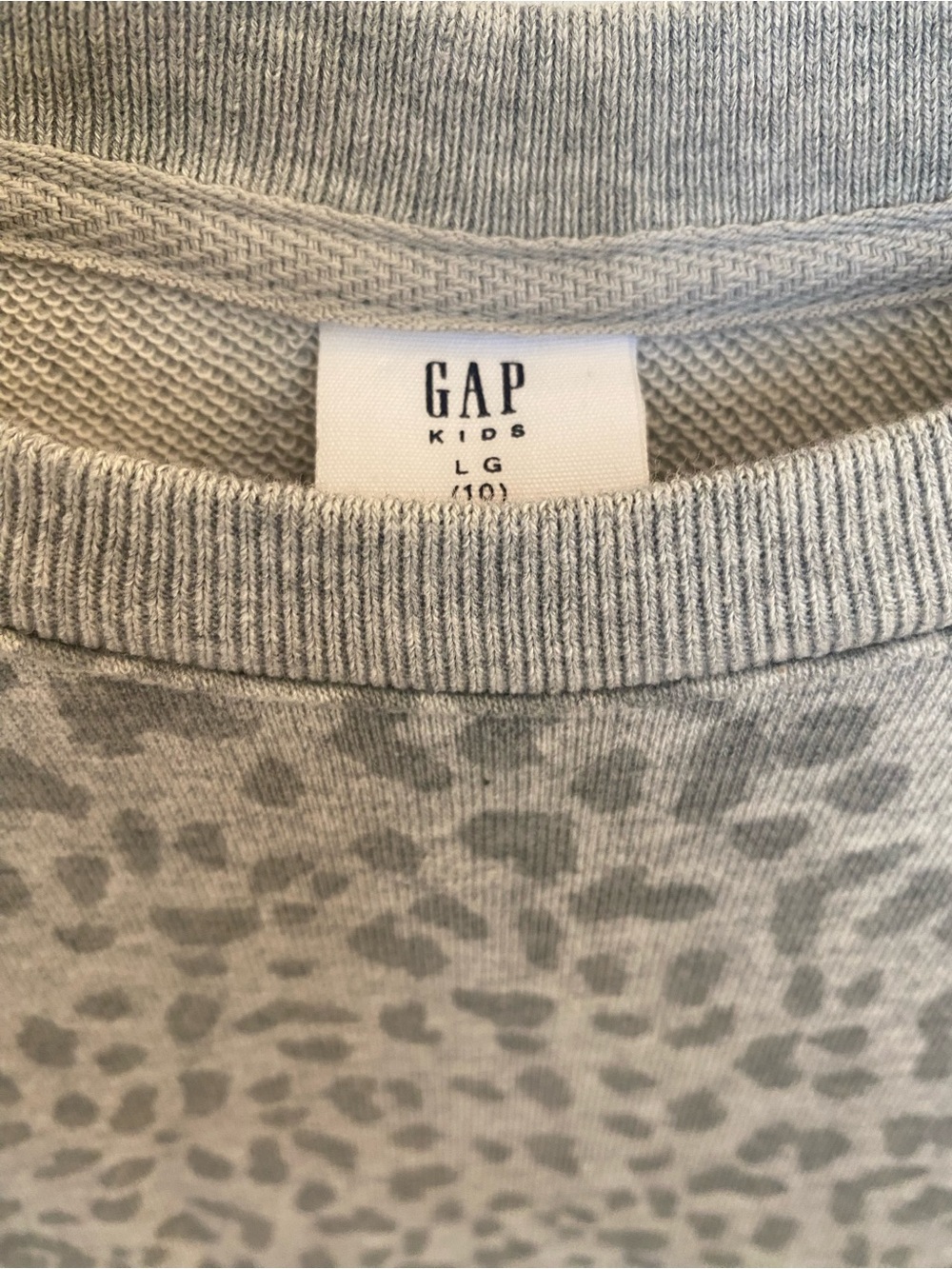 GAP Light Gray Leopard Print Sweater
